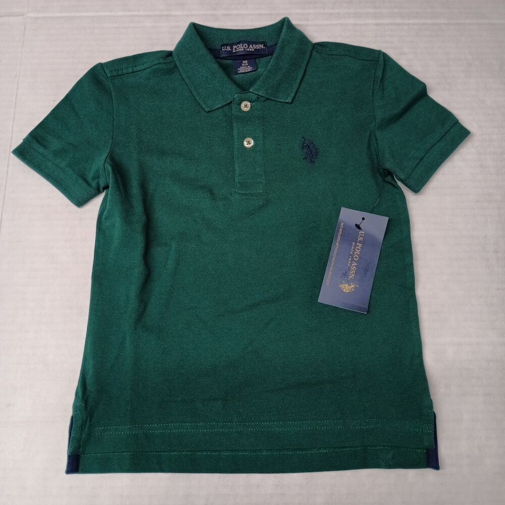 U.S. Polo Assn. Boys‎ Embroidered Polo Shirt XS (4-5) Green